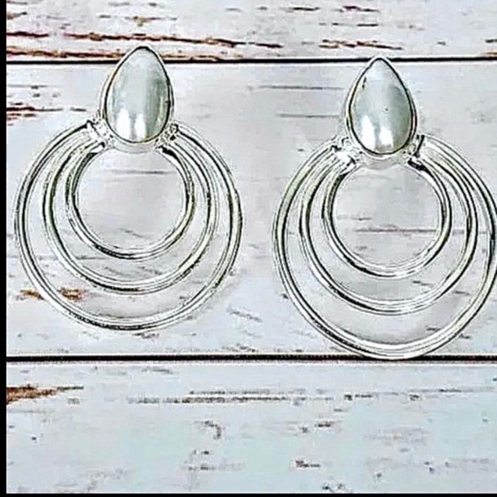 Freshwater Pearl Sterling Siver Hoop Earrings